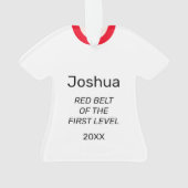 Tang Soo Do Roter Gürtel 1 Level Personalisiert Ornament (Rückseite)