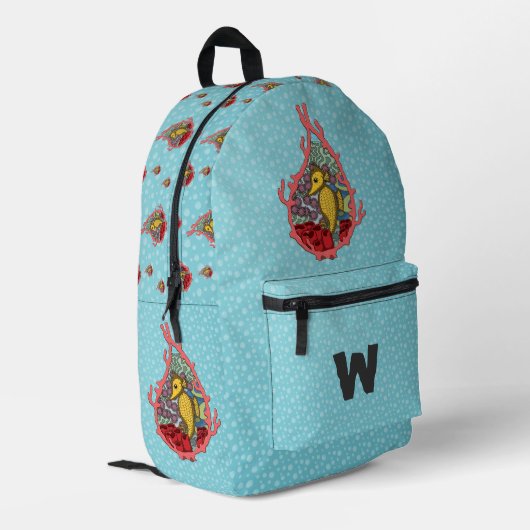 Tanga das Seepferd Bedruckter Rucksack (Rückseitige Ecke links)