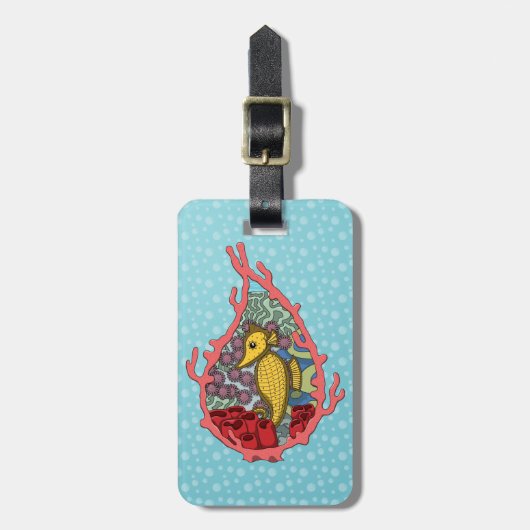 Tanga, das Seepferd-Gepäckmarke Gepäckanhänger (Vorderseite vertikal)