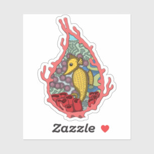 Tanga der Seepferd-Konturn-Aufkleber Aufkleber