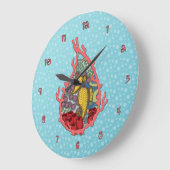 Tanga der Seepferd-Uhr Große Wanduhr (Winkel)