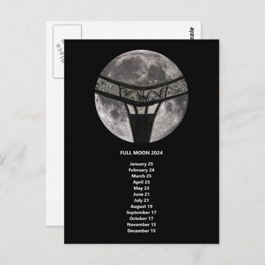 Tanga Full Moon US Dates Calendar Postkarte (Vorne/Hinten)