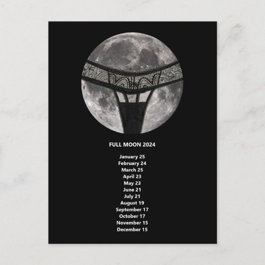 Tanga Full Moon US Dates Calendar Postkarte (Vorderseite)