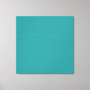 Tangare Turquoise und Teal Blau Wiederholungsmuste Leinwanddruck