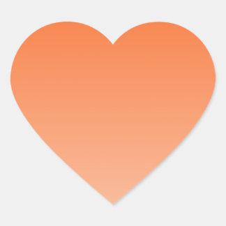 Tangelo bis Apricot Horizontal Gradient Herz-Aufkleber