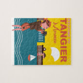 Tanger Port morocco Retro altes Reiseplakat. Puzzle (Horizontal)