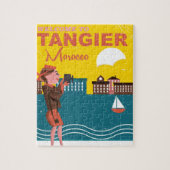 Tanger Port morocco Retro altes Reiseplakat. Puzzle (Vertikal)