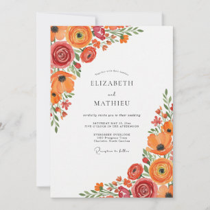 Tangerine Brillante Sommerhochzeit Einladung