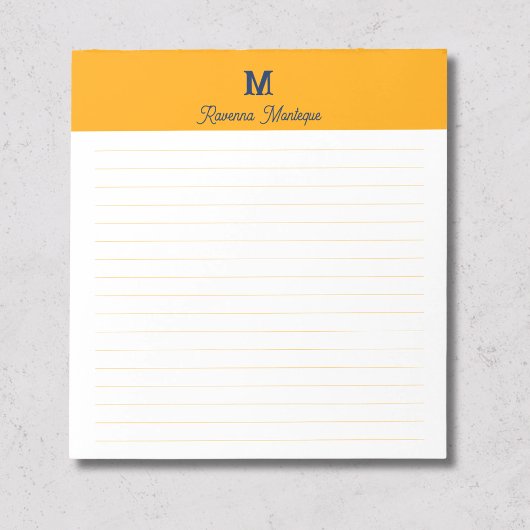 Tangerine Chic Personalisierter Monogramm Name Lin Notizblock