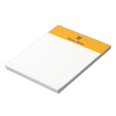 Tangerine Chic Personalisierter Monogramm Name Lin Notizblock (Rotiert)