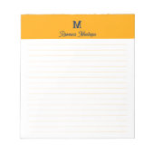 Tangerine Chic Personalisierter Monogramm Name Lin Notizblock (Vorderseite)