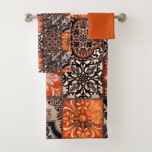 Tangerine Fliese Badhandtuch Set (Insitu)