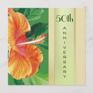 Tangerine Hibiscus 50. Hochzeitstag Einladung