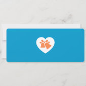 Tangerine & Lagoon Blue Boarding Pass Wedding Einladung (Rückseite)