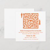 Tangerine Liebeslabyrinth Save the Date Einladung (Vorne/Hinten)