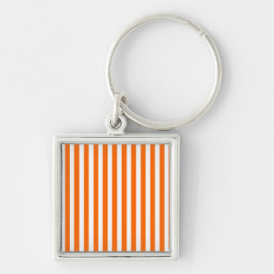 Tangerine Modern Stripes Schlüsselanhänger