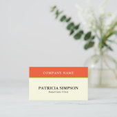 Tangerine Orange und Beige Cream QR-Code-Vorlage Visitenkarte (Stehend Vorderseite)