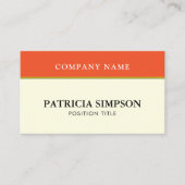 Tangerine Orange und Beige Cream QR-Code-Vorlage Visitenkarte (Vorderseite)