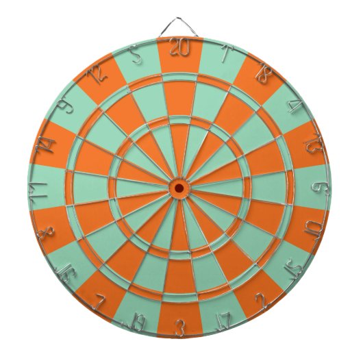 Tangerine Orange und Mintgrün Farbe Dartscheibe (vorne)