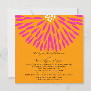 Tangerine & Pink Floral Wedding Invitation Einladung