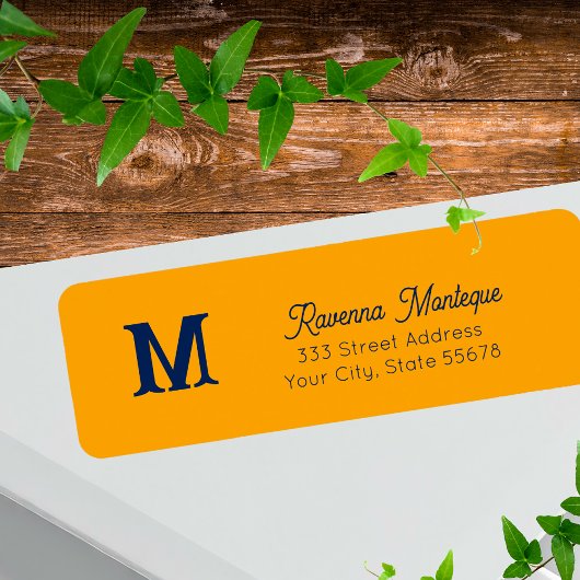 Tangerine Trendy Personalized Monogram Letter Name