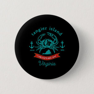 Tangier Island Virginia Krabbenfischen Urlaubsande Button