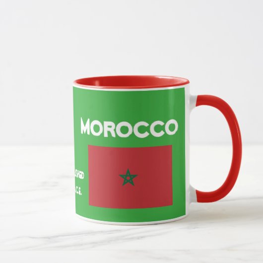 Tangier Marokko Flagge Maßgeschneiderte Tasse (Rechts)