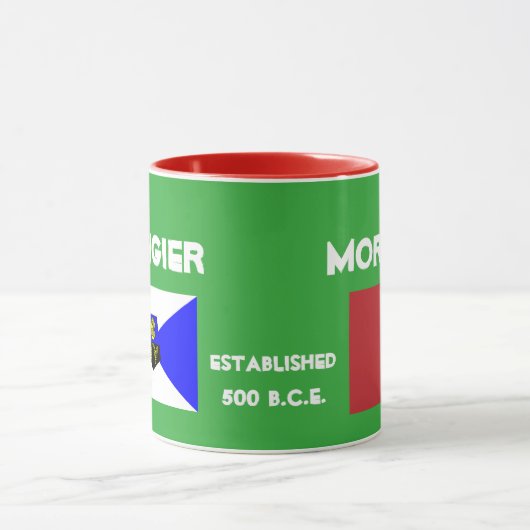 Tangier Marokko Flagge Maßgeschneiderte Tasse (Zentrum)