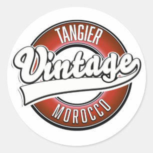 Tangier Marokko Vintage-Logo Runder Aufkleber