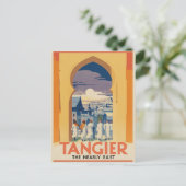 Tangier Vintage Travel Poster Postkarte (Stehend Vorderseite)