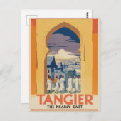 Tangier Vintage Travel Poster Postkarte (Vorne/Hinten)