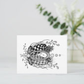 Tangle Art: Florales Design, Ovale Postkarte (Stehend Vorderseite)