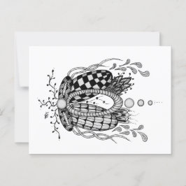 Tangle Art: Florales Design, Ovale Postkarte