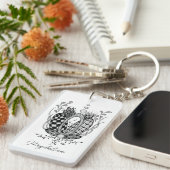 Tangle Art: Florales Design, Ovale - Schlüsselanhänger (Vorderseite rechts)