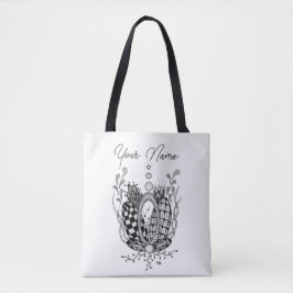 Tangle Art: Florales Design, Ovale - Tasche