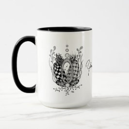 Tangle Art: Florales Design, Ovale - Tasse