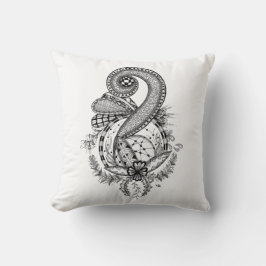 Tangle Art: Florales Motiv - Kissen