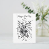 Tangle Blume gezeichnet - Postkarte (Stehend Vorderseite)