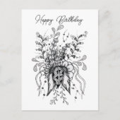 Tangle Blume gezeichnet - Postkarte (Vorderseite)