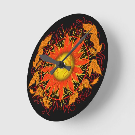 Tangle Sun Runde Wanduhr (Winkel)