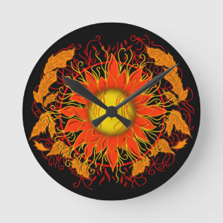 Tangle Sun Runde Wanduhr