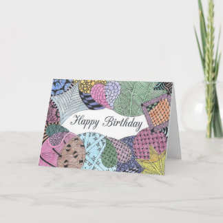 Tangled Art Birthday Card Karte