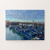 Tangled Blue Dreams – Fishing Boats of Essaouira Puzzle (Horizontal)