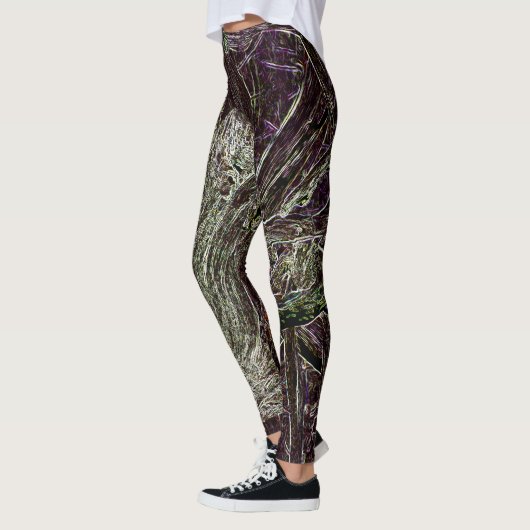 Tangled Branches Abstract 101 Green Leggings (Links)