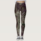 Tangled Branches Abstract 101  Green Leggings (Vorderseite)