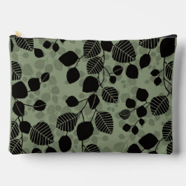 Tangled Foliage Canopy Black Botanical Silhouette Zubehörtasche
