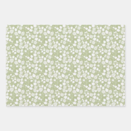 Tangled Foliage Canopy Pastel Botanical Geschenkpapier Set (Vorderseite 3)