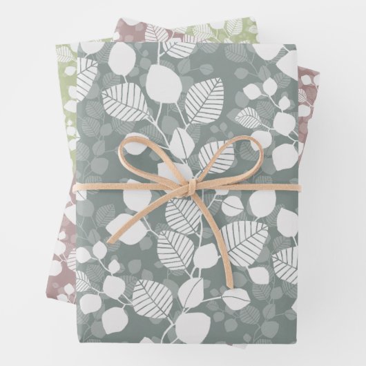 Tangled Foliage Canopy Pastel Botanical Geschenkpapier Set (Beispiel)