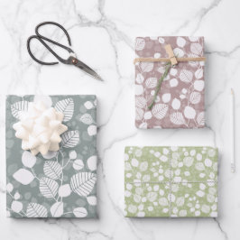 Tangled Foliage Canopy Pastel Botanical Geschenkpapier Set