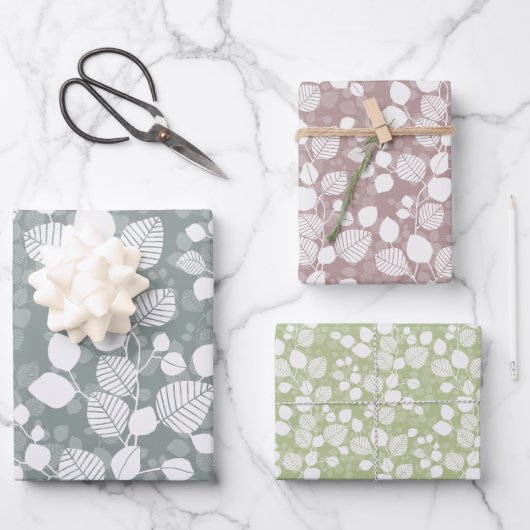 Tangled Foliage Canopy Pastel Botanical Geschenkpapier Set (Vorderseite)